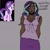 Size: 2048x2048 | Tagged: safe, artist:princezzzom, derpibooru import, starlight glimmer, human, pony, unicorn, g4, african american, blue eyes, clothes, dark skin, eyeshadow, gray background, headcanon, horn, horned humanization, human coloration, humanized, jewelry, looking at you, makeup, necklace, pants, reference sheet, shirt, simple background, tail, two toned hair, two toned mane, two toned tail, vector