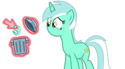 Size: 1278x713 | Tagged: safe, artist:brightstar40k, derpibooru import, lyra heartstrings, pony, unicorn, g4, magic duel, cursor, female, horn, mare, simple background, solo, transparent background, trash can