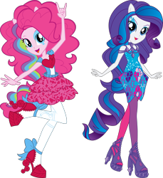 Size: 8884x9678 | Tagged: artist needed, safe, derpibooru import, pinkie pie, rarity, equestria girls, g4, my little pony equestria girls: rainbow rocks, simple background, transparent background, vector