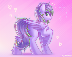 Size: 2500x2000 | Tagged: safe, artist:adagiostring, derpibooru import, oc, oc only, pegasus, pony, butt, commission, cute, female, full body, looking at you, pegasus oc, plot, smiling, smiling at you, solo, standing