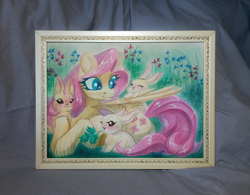 Size: 3735x2913 | Tagged: safe, artist:jsunlight, derpibooru import, fluttershy, pegasus, pony, craft, photo, solo, traditional art