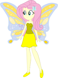Size: 1157x1545 | Tagged: safe, artist:invisibleink, artist:tylerajohnson352, derpibooru import, fluttershy, equestria girls, g4, bare shoulders, beautiful, clothes, dress, fairy, fairy wings, sleeveless, wings