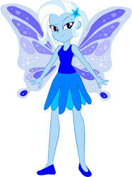 Size: 1157x1544 | Tagged: safe, artist:invisibleink, artist:tylerajohnson352, derpibooru import, trixie, equestria girls, g4, bare shoulders, beautiful, clothes, cute, dress, fairy, fairy wings, sleeveless, wings