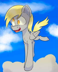 Size: 487x603 | Tagged: safe, artist:cotarsis, derpibooru import, derpy hooves, pegasus, pony, sky, solo