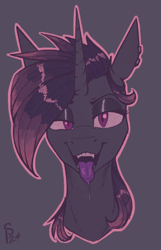 Size: 450x700 | Tagged: safe, artist:stray prey, derpibooru import, oc, oc only, oc:acidia, pony, unicorn, horn, solo, tongue, tongue out, unicorn oc