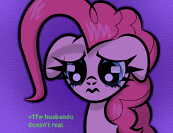 Size: 1300x1000 | Tagged: safe, artist:scandianon, derpibooru import, pinkie pie, earth pony, pony, ears, female, floppy ears, looking down, mare, sad, solo, teary eyes, wavy mouth