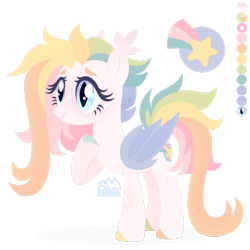 Size: 1920x1920 | Tagged: safe, artist:kabuvee, derpibooru import, oc, oc only, bat pony, pony, blue eyes, color palette, colored eyelashes, colored wings, ear tufts, female, folded wings, freckles, hoof on chest, leg freckles, mare, mismatched hooves, simple background, slit eyes, solo, standing, transparent background, unnamed oc, wings