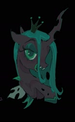 Size: 1021x1653 | Tagged: safe, artist:_night_milk_, derpibooru import, queen chrysalis, changeling, changeling queen, g4, black background, simple background, solo