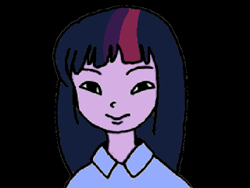 Size: 320x240 | Tagged: safe, derpibooru exclusive, derpibooru import, twilight sparkle, human, equestria girls, g4, 1000 hours in ms paint, anonymous editor, black background, humanized, simple background, solo, yume nikki