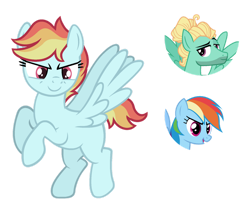 Size: 1024x850 | Tagged: safe, artist:sapphiretwinkle, derpibooru import, rainbow dash, zephyr breeze, oc, pegasus, pony, female, mare, offspring, parent:rainbow dash, parent:zephyr breeze, parents:zephdash, simple background, transparent background