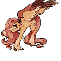 Size: 2048x2048 | Tagged: safe, artist:mimicben, derpibooru import, fluttershy, pegasus, pony, g4, alternate design, alternate eye color, bowing, cheek fluff, coat markings, colored ear tufts, colored eartips, colored hooves, colored muzzle, colored wings, cute, ear tufts, eyelashes, female, green eyes, high res, leg fluff, lidded eyes, long mane, long tail, looking up, mare, multicolored wings, partially open wings, pink mane, pink tail, pixel art, profile, raised hoof, raised leg, shyabetes, simple background, smiling, socks (coat marking), solo, tail, transparent background, unshorn fetlocks, wavy mane, wavy tail, wings, yellow coat