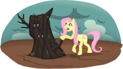 Size: 1693x950 | Tagged: safe, artist:mafon, derpibooru import, fluttershy, rarity, twilight sparkle, twilight sparkle (alicorn), alicorn, pegasus, pony, unicorn, g4, gauntlet of fire, costume, disguise, female, fluttershy wants to be a tree, fluttertree, horn, mare, simple background, transparent background, tree costume, trio, wingless