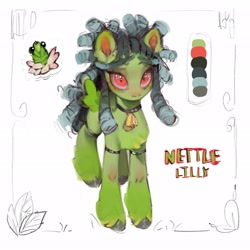 Size: 2048x2048 | Tagged: safe, artist:505p0ni, derpibooru import, oc, oc only, oc:nettle lilly, pegasus, armband, bell, bell collar, collar, commission, female, mare, red eyes, reference sheet, simple background, slit eyes, solo, unshorn fetlocks, white background