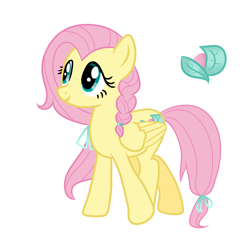 Size: 1560x1524 | Tagged: safe, artist:xinjinjumin293104353261, derpibooru import, fluttershy, fiction:empire of friendship, redesign, simple background, solo, white background