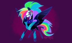 Size: 2048x1229 | Tagged: safe, artist:janegumball, derpibooru import, rainbow dash, pegasus, pony, g4, alternate universe, eternal night au, nightmare rainbow dash, nightmarified, solo