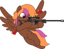 Size: 6515x5000 | Tagged: safe, artist:jhayarr23, derpibooru import, oc, oc only, oc:lovesong, pegasus, pony, fallout equestria, commission, commissioner:solar aura, gun, pegasus oc, rifle, simple background, sniper, sniper rifle, solo, transparent background, weapon, ych result