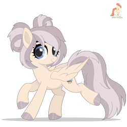 Size: 2760x2760 | Tagged: safe, artist:r4hucksake, derpibooru import, oc, oc only, oc:sandy trails, pegasus, pony, base used, bipedal, blue eyes, cute, ocbetes, simple background, solo, transparent background, twin buns, wings