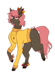 Size: 1024x1366 | Tagged: safe, artist:pixelberrry, derpibooru import, earth pony, pony, clothes, female, mare, simple background, solo, sweater, transparent background