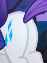 Size: 3024x4032 | Tagged: safe, derpibooru import, screencap, rarity, pony, unicorn, g4, sisterhooves social, butt, cropped, female, horn, pictures of butts, plot, rearity
