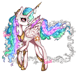 Size: 3000x3000 | Tagged: safe, artist:toxikil, derpibooru import, princess celestia, alicorn, pony, g4, armor, ear piercing, earring, fire, gold, horn, horn ring, jewelry, nose piercing, nose ring, piercing, raised hoof, raised leg, ring, shiny, shiny mane, simple background, solo, sun, white background, wingding eyes, wings