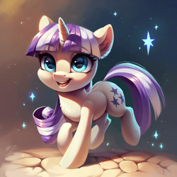 Size: 4096x4096 | Tagged: safe, ai content, derpibooru import, generator:pony diffusion v6 xl, generator:purplesmart.ai, generator:stable diffusion, machine learning generated, twilight velvet, pony, unicorn, g4, big eyes, cute, eyebrows, eyebrows visible through hair, female, full body, horn, looking at you, mare, open mouth, prompter:pawels, solo, upscaled, velvetbetes