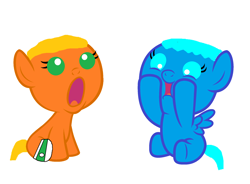 Size: 2472x1816 | Tagged: safe, artist:memeartboi, derpibooru import, earth pony, pegasus, pony, baby, baby pony, brothers, bubble, clothes, colt, darwin watterson, family, foal, funny face, gumball watterson, happy, male, open mouth, ponified, sibling, sibling bonding, sibling love, siblings, simple background, small wings, socks, species swap, surprised, the amazing world of gumball, tiny, tiny foal, tiny ponies, toy, white background, wings