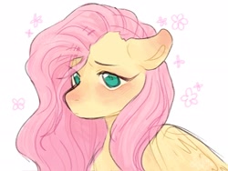 Size: 2048x1539 | Tagged: safe, artist:m4ycrowave, derpibooru import, fluttershy, pegasus, pony, g4, abstract background, blushing, female, mare, solo