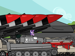 Size: 1280x960 | Tagged: safe, artist:migesanwu, derpibooru import, twilight sparkle, twilight sparkle (alicorn), alicorn, pony, command and conquer, laughing, tank (vehicle), tiger (tank)