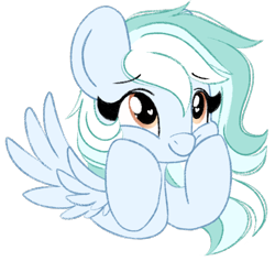 Size: 1310x1243 | Tagged: safe, artist:emberslament, derpibooru import, oc, oc only, oc:cotton skies, pegasus, cute, doodle, female, happy, heart, heart eyes, mare, pegasus oc, simple background, spread wings, squishy cheeks, transparent background, wingding eyes, wings