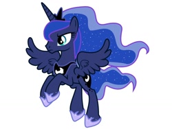 Size: 1024x768 | Tagged: source needed, safe, artist:nedemai, derpibooru import, princess luna, alicorn, pony, g4, female, flying, frown, glare, mare, serious, simple background, solo, spread wings, vector, white background, wings