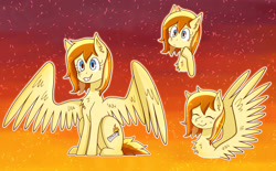 Size: 2924x1818 | Tagged: safe, artist:horselamp, derpibooru import, oc, oc only, oc:sundrop striker, pegasus, chest fluff, gradient background, large wings, solo, wings