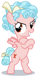 Size: 846x1680 | Tagged: safe, artist:phucknuckl, derpibooru import, edit, cozy glow, pegasus, pony, g4, anonymous editor, bipedal, crossed hooves, female, filly, foal, grin, simple background, smiling, solo, transparent background