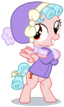 Size: 932x1529 | Tagged: safe, artist:phucknuckl, derpibooru import, edit, cozy glow, pegasus, pony, g4, anonymous editor, bipedal, clothes, crossed hooves, female, filly, foal, grin, simple background, smiling, solo, transparent background, winter outfit