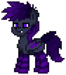 Size: 752x848 | Tagged: safe, derpibooru import, oc, oc only, oc:tobezz, bat pony, pony, clothes, male, pony town, simple background, socks, solo, striped socks, transparent background