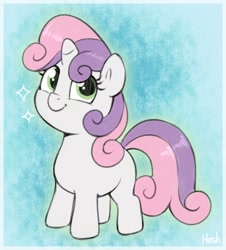 Size: 1144x1268 | Tagged: safe, artist:heretichesh, derpibooru import, sweetie belle, unicorn, g4, cute, diasweetes, female, filly, foal, horn, solo