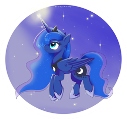 Size: 1280x1199 | Tagged: safe, artist:nnaly, derpibooru import, princess luna, alicorn, pony, g4, ethereal mane, ethereal tail, female, gradient background, mare, solo, tail