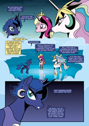 Size: 1920x2715 | Tagged: safe, artist:alexdti, artist:v-nico, derpibooru import, princess cadance, princess celestia, princess luna, pony, comic:alicorn of magic, g4, alternate hairstyle