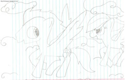 Size: 749x482 | Tagged: safe, artist:imthequeen, derpibooru import, rainbow dash, soarin', pegasus, pony, g4, female, male, mare, shipping, sketch, soarindash, stallion, straight, traditional art