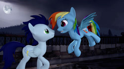 Size: 750x421 | Tagged: safe, artist:fernjames, derpibooru import, rainbow dash, soarin', pegasus, pony, g4, 3d, female, male, mare, shipping, soarindash, source filmmaker, stallion, straight