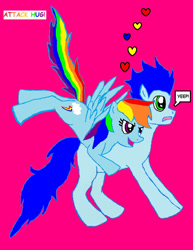 Size: 750x974 | Tagged: safe, artist:mewluna, derpibooru import, rainbow dash, soarin', pegasus, pony, g4, 1000 hours in ms paint, female, male, mare, shipping, soarindash, stallion, straight