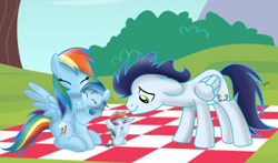 Size: 3812x2235 | Tagged: safe, derpibooru import, rainbow dash, soarin', oc, oc:ragtag, oc:shooting star, pegasus, pony, g4, baby, baby pony, best pony, cute, dashabetes, female, filly, foal, heartwarming, male, mare, offspring, parent:rainbow dash, parent:soarin', parents:soarindash, shipping, siblings, soarindash, stallion, straight, twins