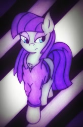 Size: 403x615 | Tagged: safe, artist:canvymamamoo, derpibooru import, maud pie, earth pony, pony, abstract background, chest fluff, clothes, female, mare, shirt, solo