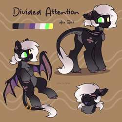 Size: 3000x3000 | Tagged: safe, artist:spoopygander, derpibooru import, oc, oc:divided attention, bat pony, pony, butt, chest fluff, cute, fangs, featureless crotch, female, leonine tail, mare, plot, reference sheet, solo, tail, tongue, tongue out, unshorn fetlocks