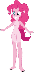 Size: 774x1623 | Tagged: safe, artist:invisibleink, artist:tylerajohnson352, derpibooru import, pinkie pie, werewolf, equestria girls, g4, claws, fangs, female, fur, halloween, holiday, monster, pointed ears, sharp teeth, simple background, solo, tail, talons, teeth, transparent background