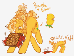 Size: 1380x1055 | Tagged: safe, artist:guccilarue, derpibooru import, oc, oc only, oc:pineapple bottom, earth pony, pony, solo