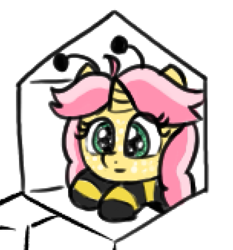 Size: 507x543 | Tagged: safe, artist:craftycirclepony, derpibooru import, oc, oc only, oc:crafty circles, unicorn, animal costume, antennae, bee costume, clothes, costume, cute, female, filly, foal, freckles, honeycomb (structure), horn, looking at you, solo