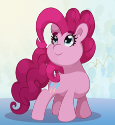 Size: 1200x1300 | Tagged: safe, artist:swasfews, derpibooru import, pinkie pie, earth pony, looking up, simple background, solo