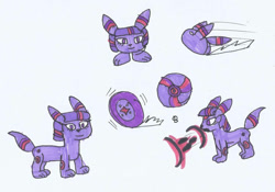 Size: 1070x747 | Tagged: safe, artist:spaton37, derpibooru import, twilight sparkle, g4, ball, crossover, dark pulse, goombafied, inanimate tf, kirby (series), morph ball, pokefied, pokémon, rolling, simple background, species swap, spin dash, traditional art, transformation, twiball, twilight umbreon, umbreon, wheel, white background