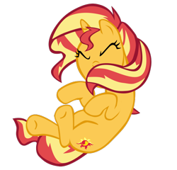 Size: 700x671 | Tagged: safe, artist:benpictures1, sunset shimmer, pony, unicorn, cute, eyes closed, female, inkscape, mare, shimmerbetes, simple background, solo, transparent background, vector