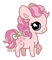 Size: 169x196 | Tagged: safe, artist:dizziness, derpibooru import, peachy, earth pony, pony, g1, 2010, bow, chibi, colored pinnae, cute, dizziness's chibi ponies, female, looking at you, mare, outline, raised hoof, raised leg, simple background, solo, standing, tail, tail bow, transparent background